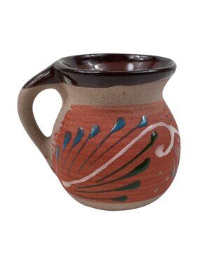 Mexican Hand Painted Multicolor Folk Art Pottery 12 oz Coffee Cup Mug